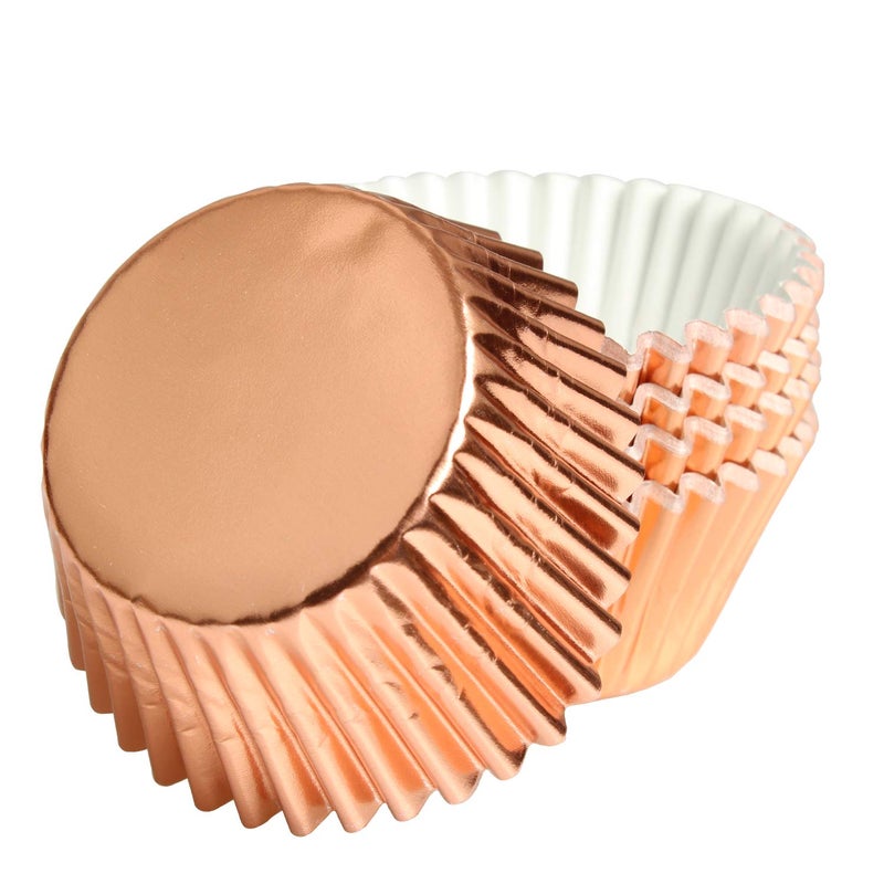 MEETINGU Rose Gold Foil Muffin Cupcake Liners case Baking Cups,Foil Cupcake Liners Standard Baking Cups Pack of 100 - Image 5